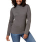 Karen Scott Women's Petite Cotton Mock-Neck Top Gray Size Small