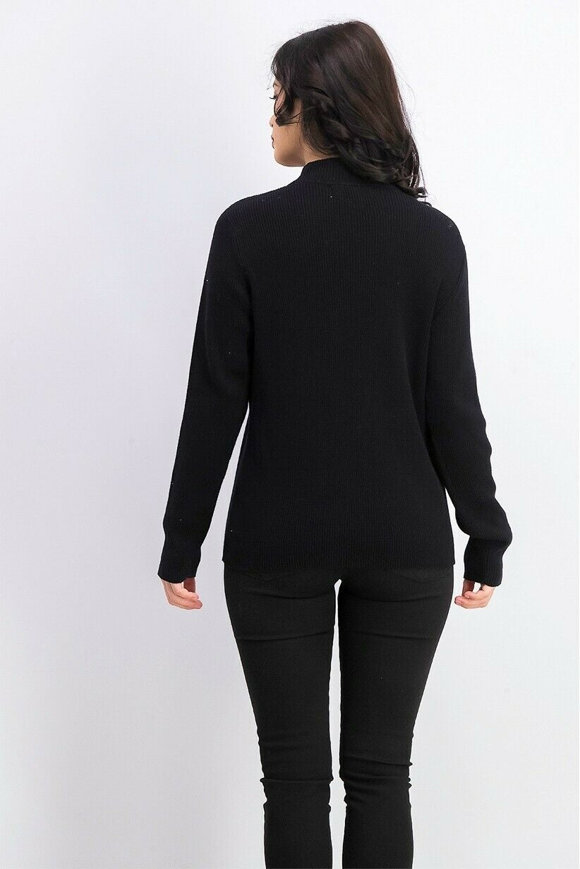 Karen Scott Women's Cotton Turtleneck Top Black Size Petite Small-Medium