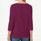 Karen Scott Women's Cotton Boat-Neck Studded Top Purple Size Small