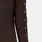 Karen Scott Women's Petite Boat-Neck Studded Dress Brown Size Petite