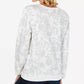 Karen Scott Women's Printed Fleece Sweatshirt  White Size XX-Large