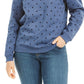 Karen Scott Women's port Dot Print Sweatshirt  Blue Size Extra Small