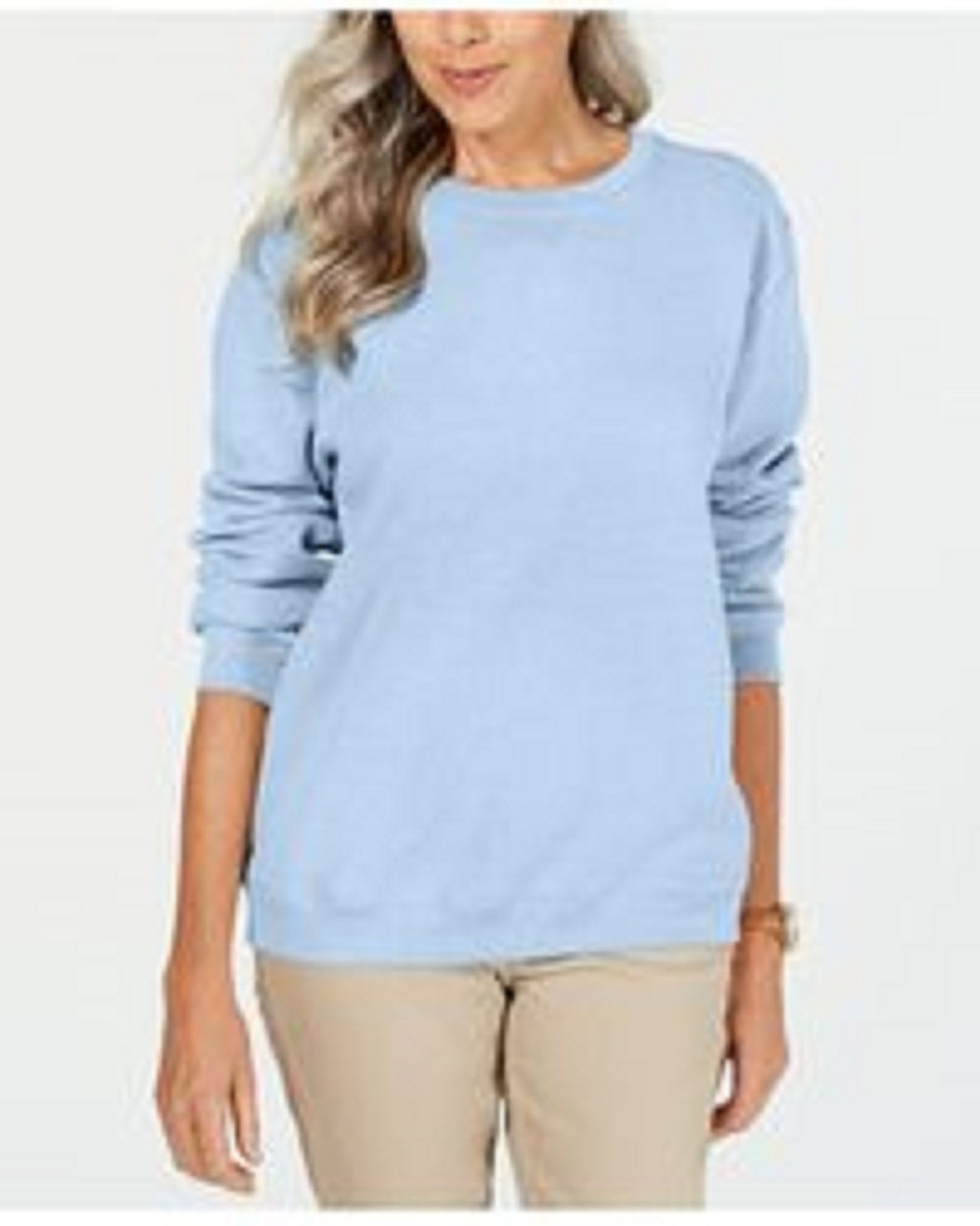 Karen Scott Women's Fleece Sweatshirt Blue Size Medium