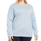 Karen Scott Women's Plus Size Fleece Sweatshirt Blue Size XX-Large