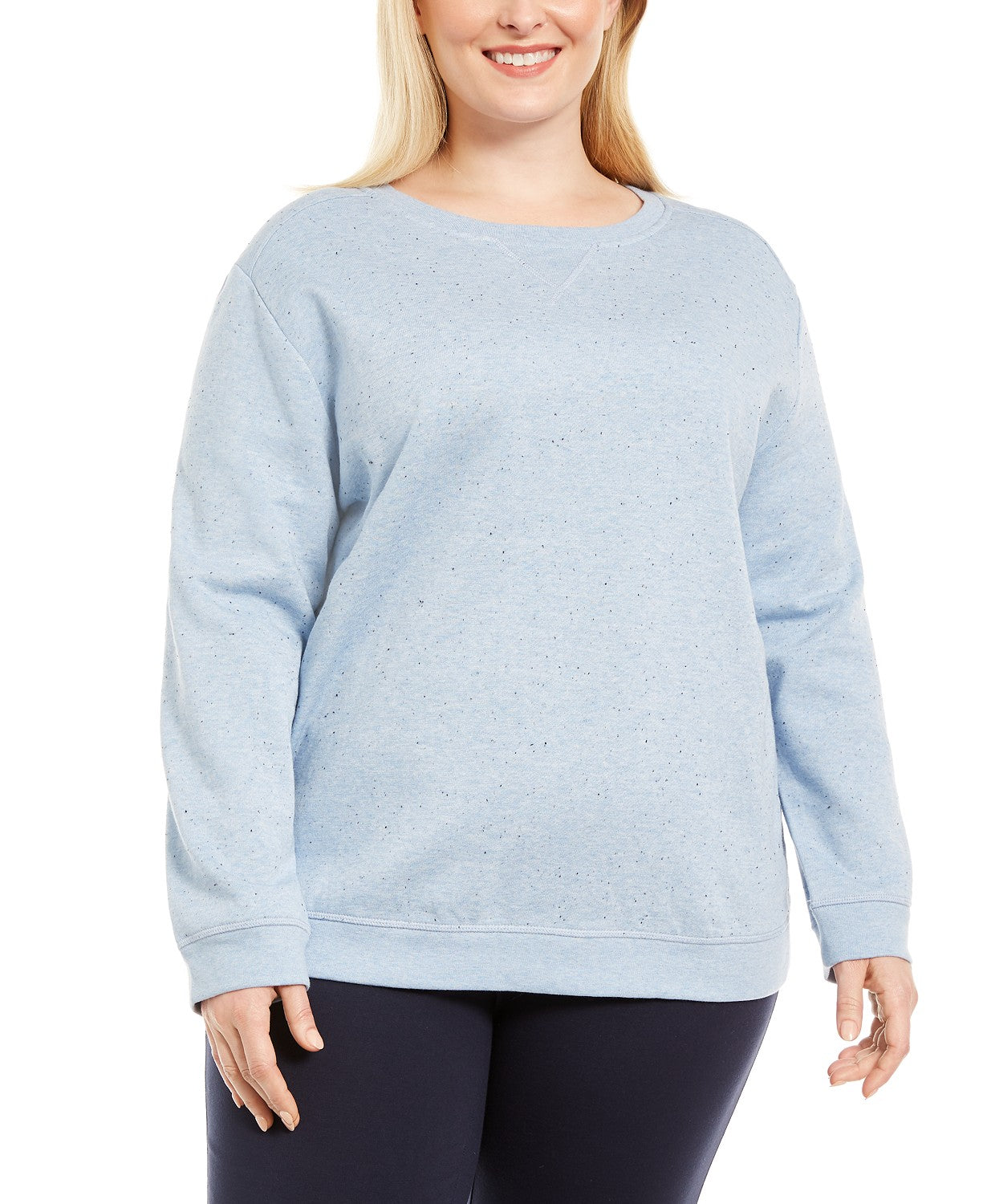 Karen Scott Women's Plus Size Fleece Sweatshirt Blue Size 1X
