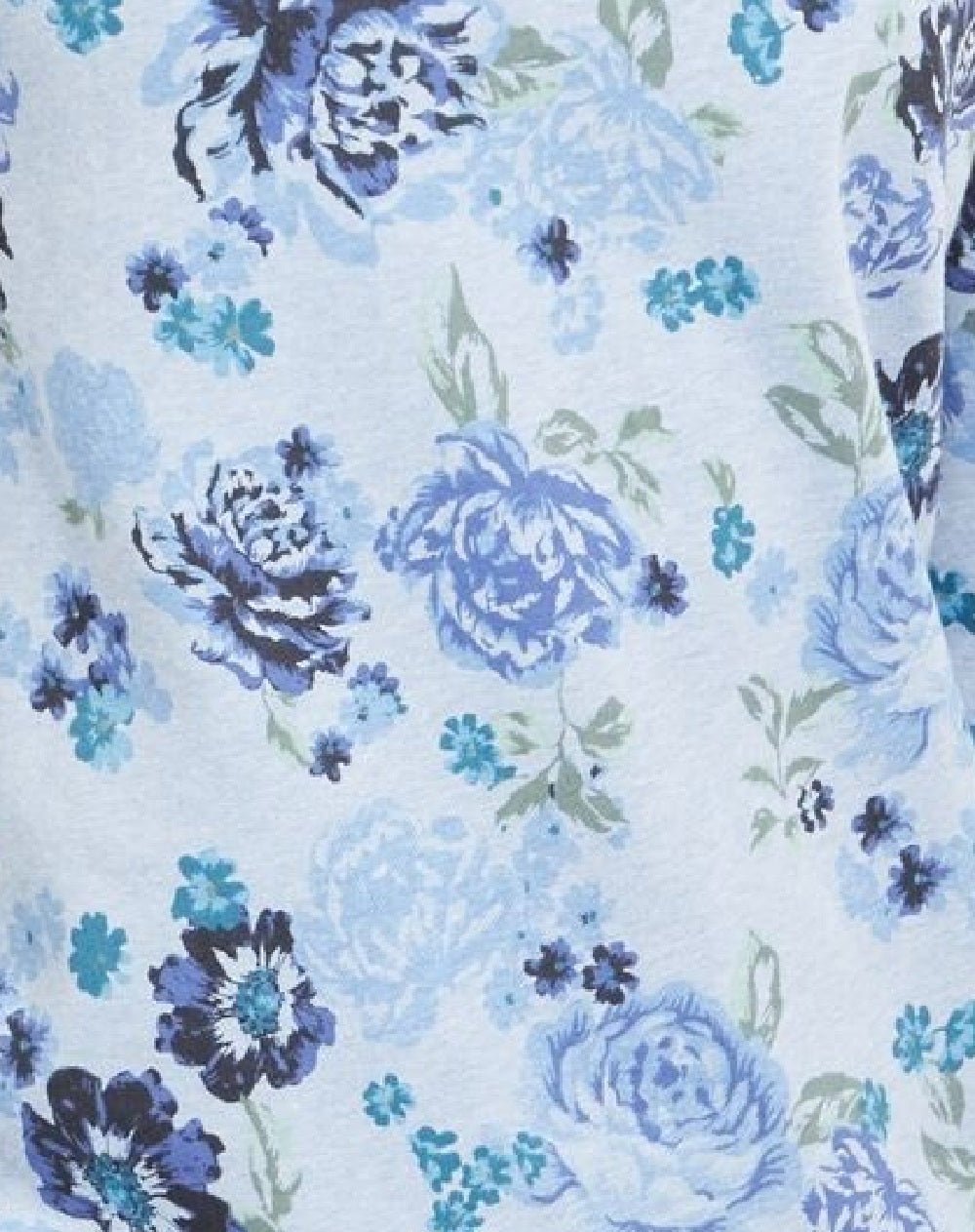 Karen Scott Women's Floral-Print Fleece Sweatshirt Blue Size X-Large