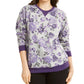 Karen Scott Women's Floral-Print Fleece Sweatshirt Cassis Size Medium