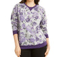 Karen Scott Women's Petite Printed Crewneck Sweatshirt Blue Size Petite
