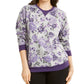 Karen Scott Women's Petite Printed Crewneck Sweatshirt  Gray Size Petite