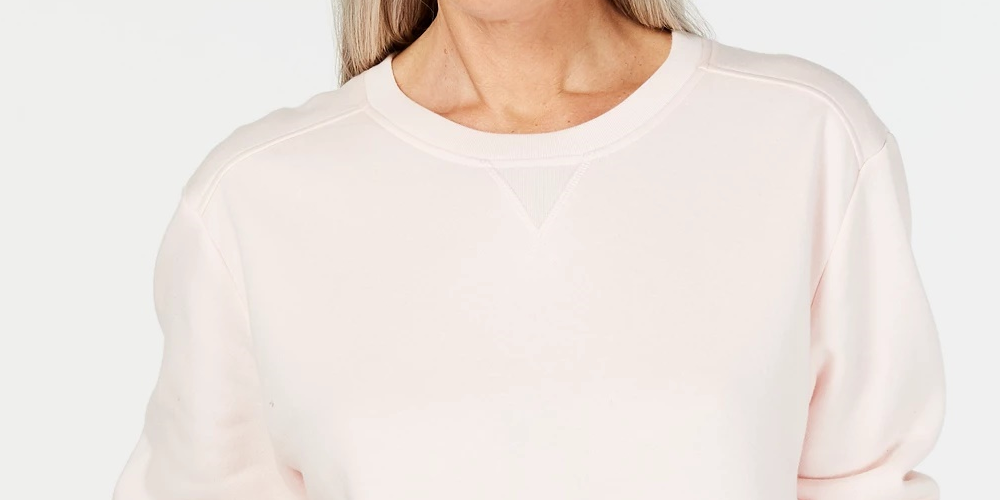 Karen Scott Women's Sport Long-Sleeve Crewneck Sweatshirt Pink Size Extra Large