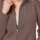 Karen Scott Women's Petite Zeroproof Fleece Jacket Brown Size Petite Large
