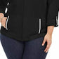 Karen Scott Women's Plus Size Zip-Front Jacket  Deep Black Size 1X