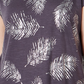 Style & Co Women's Leaf-Print Scoop-Neck Top  Gray Size Small