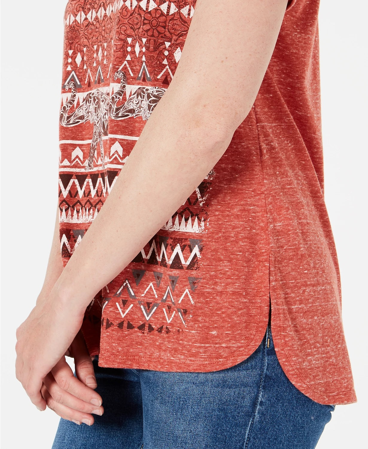 Style & Co Women's Petite Graphic T-Shirt Dark Orange Size Petite Large