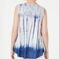 Style & Co Women's Graphic Tie-Dyed Sleeveless Top White Size Extrra Small