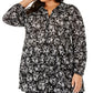 Style & Co Women's Plus Size Floral-Print Peplum Blouse Shadow Blossom Size 2 Extra Large