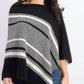 Charter Club Women's Cashmere Chevron Striped Poncho Black Size Regular