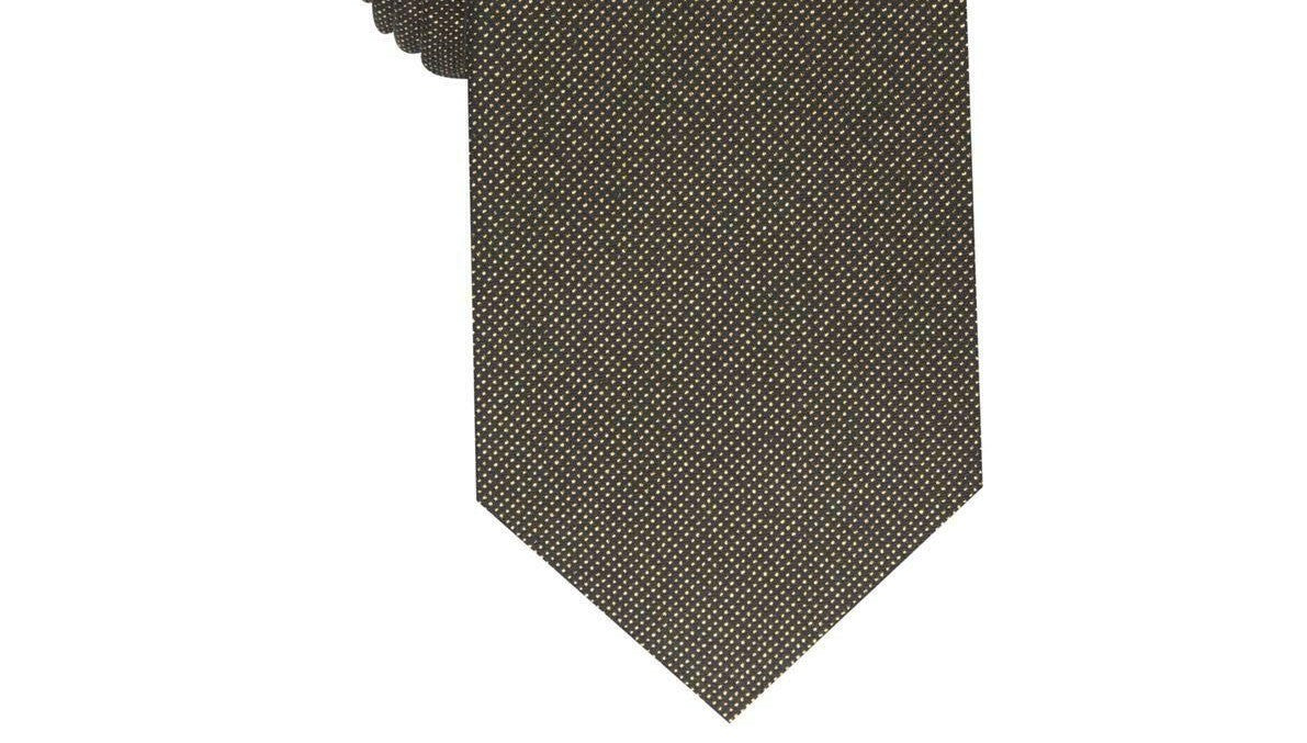 Alfani Men's Solid Texture Slim Tie Dark Yellow Size Regular