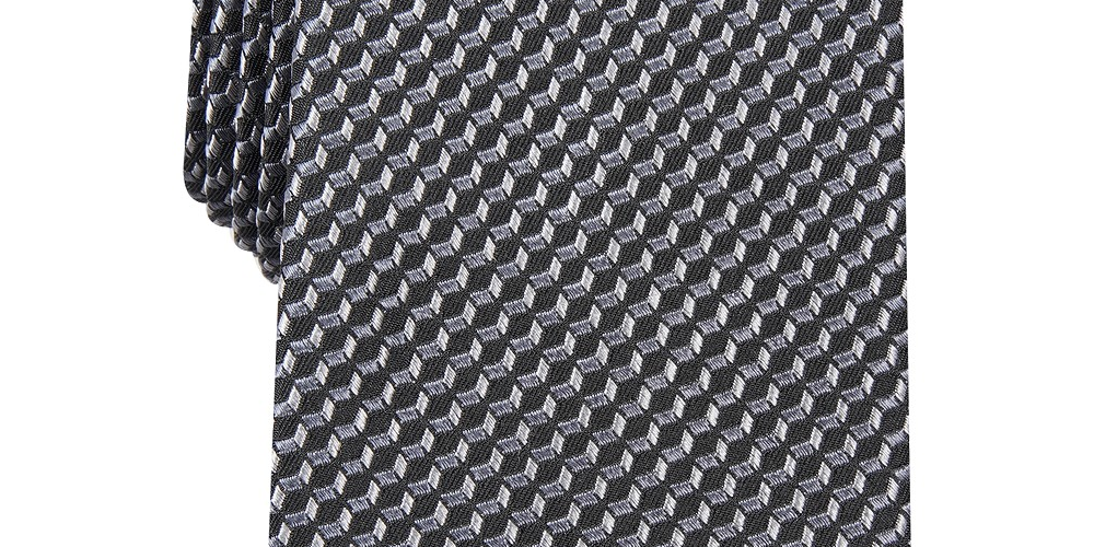 Alfani Men's Neat Slim Tie Black Size Regular