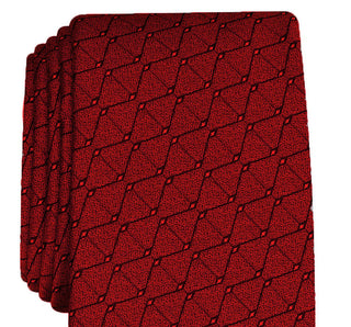 Alfani Men's Slim Geometric Tie  Red Size Regular