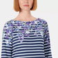 Karen Scott Women's Three-Quarter-Sleeve Printed Top Blue Size Small