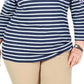Karen Scott Women's Plus Size Mixed-Print 3/4-Sleeve Top Blue Size 0X