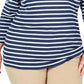 Karen Scott Women's Plus Size Mixed-Print 3/4-Sleeve Top  Blue Size Extra Large