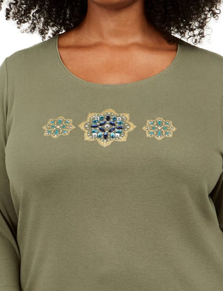 Ideology Women's Plus Size Cool Camo Leggings Green Size 3X