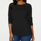 Karen Scott Women's Ribbed Cotton Pullover Sweater Blue Size Medium