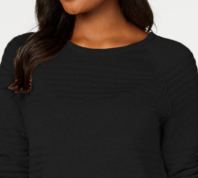 Karen Scott Women's Ribbed Cotton Pullover Sweater Blue Size Medium