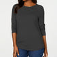 Karen Scott Women's Ribbed Cotton Pullover Sweater Black Size Small