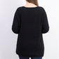 Karen Scott Women's Ribbed Cotton Pullover Sweater Black Size Medium