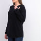 Karen Scott Women's Ribbed Cotton Pullover Sweater Black Size Medium