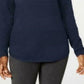 Karen Scott Women's Ribbed Cotton Pullover Sweater Navy Size Large