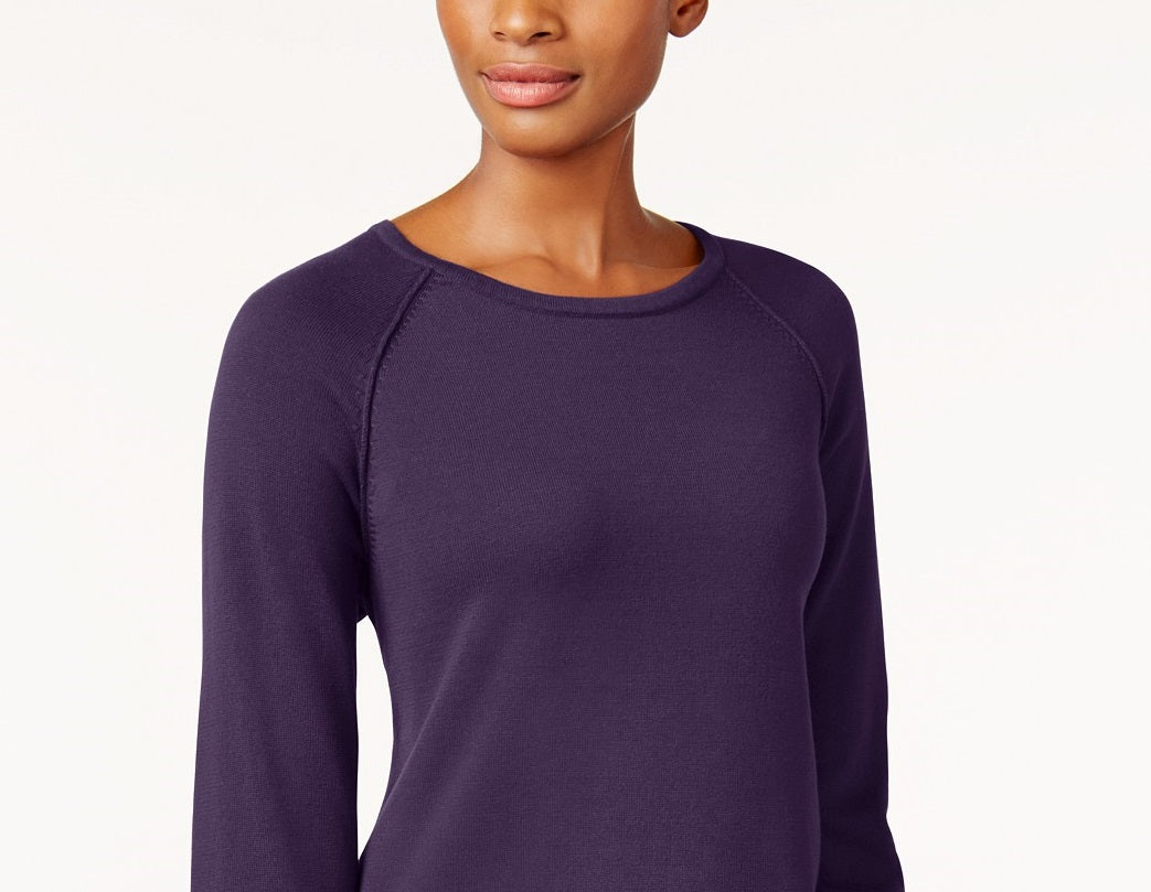 Karen Scott Women's Petite Cotton Sweater  Blue Size Petite Large