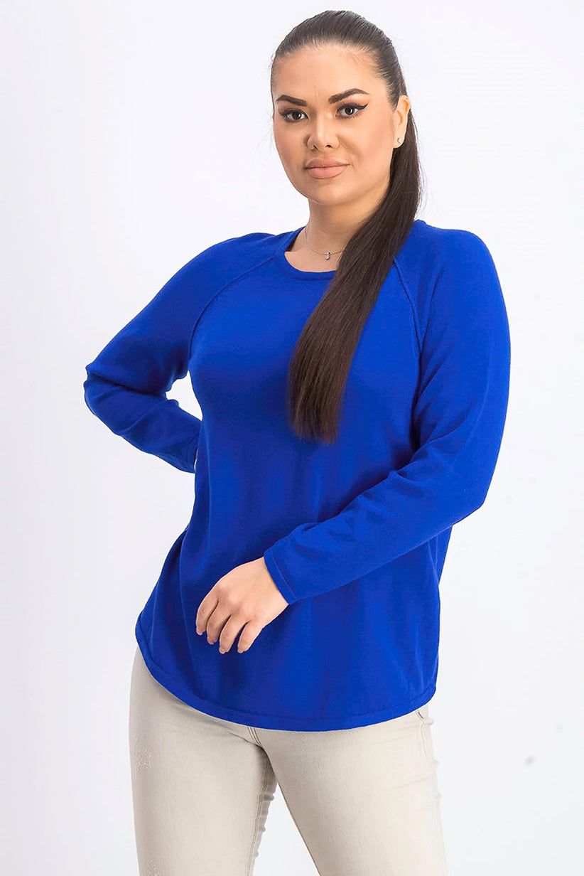 Karen Scott Women's Petite Cotton Sweater Blue Size Petite Medium