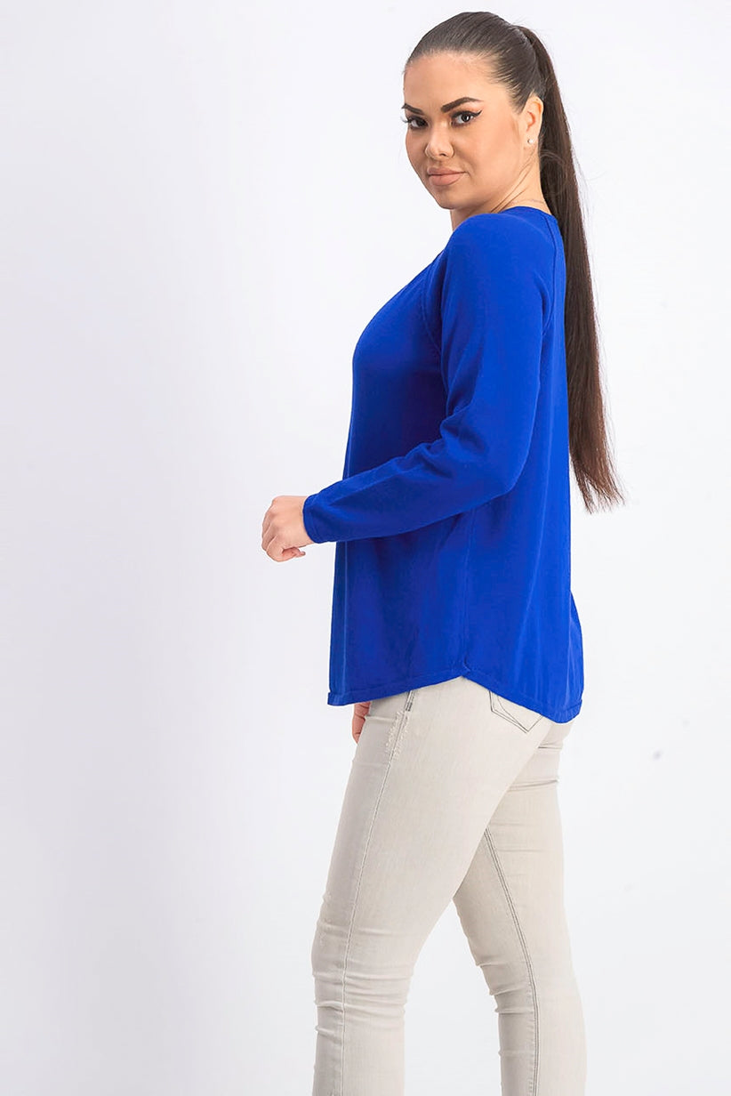 Karen Scott Women's Petite Cotton Sweater Blue Size Petite Small