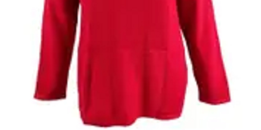 Karen Scott Women's Plus Size Curved-Hem Cotton Sweater Bright Red Size 3X