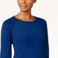 Karen Scott Women's Curved-Hem Sweater Blue Size XX-Large