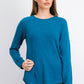 Karen Scott Women's Curved-Hem Sweater Blue Size Large