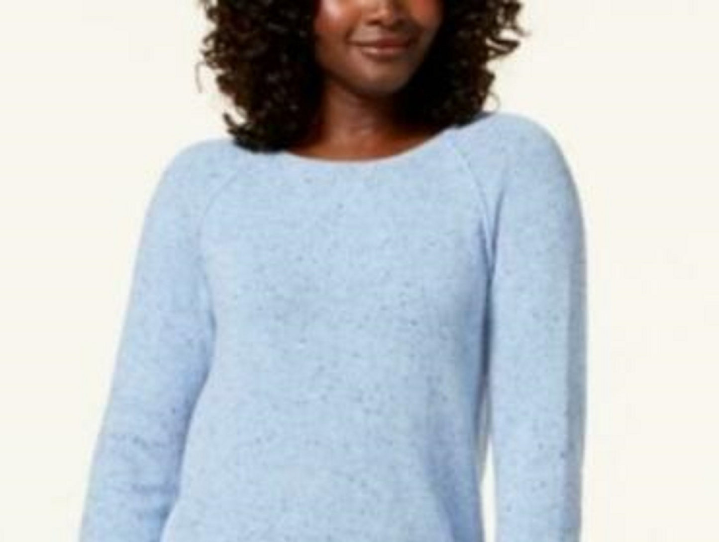 Karen Scott Women's Curved-Hem Sweater Blue Size Small