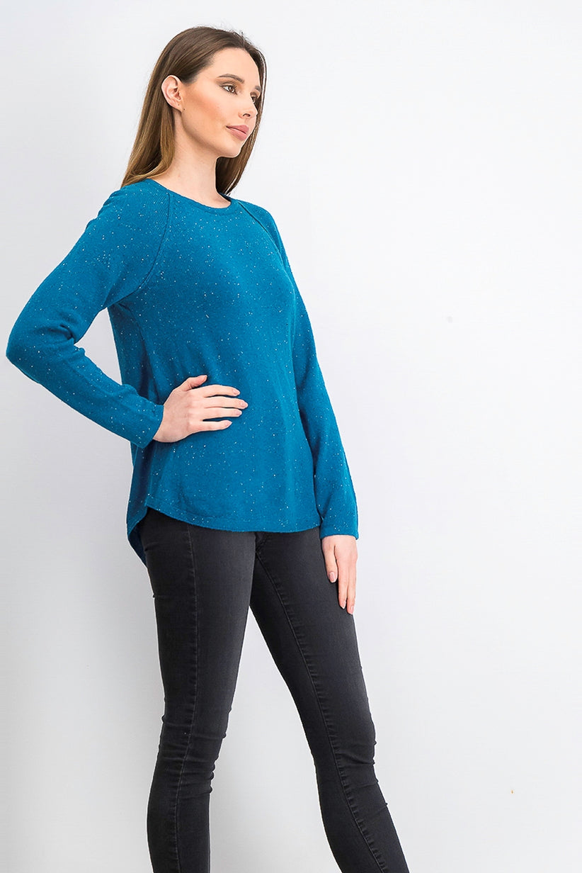 Karen Scott Women's Curved-Hem Sweater Navy Size Medium