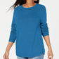 Karen Scott Women's Curved-Hem Sweater Green Size Large