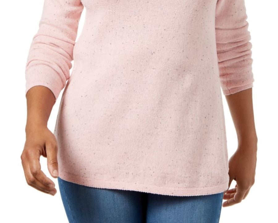 Karen Scott Women's Curved-Hem Sweater Purple Size Extra Large
