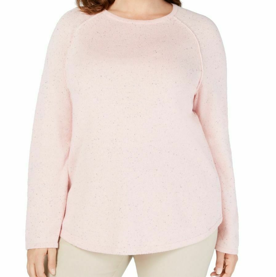Karen Scott Women's Curved-Hem Sweater Pink Size XX-Large