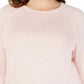 Karen Scott Women's Curved-Hem Sweater Pink Size XX-Large