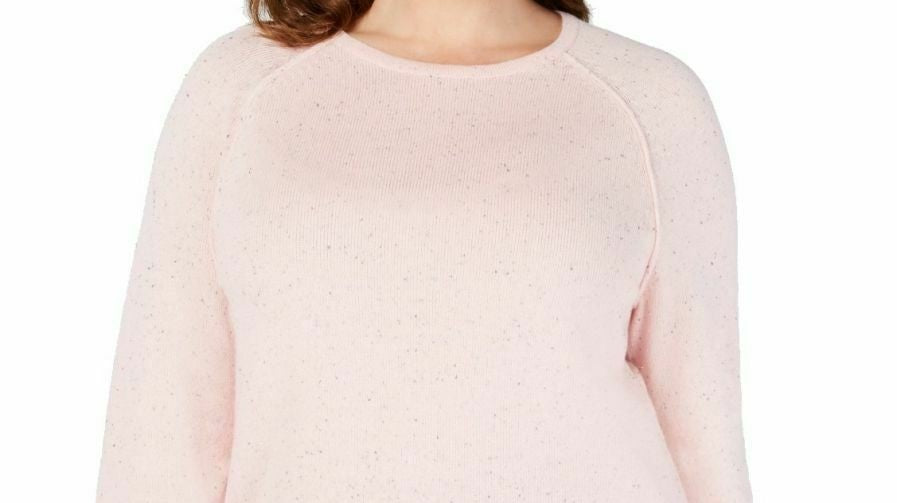 Karen Scott Women's Curved-Hem Sweater Pink Size XX-Large