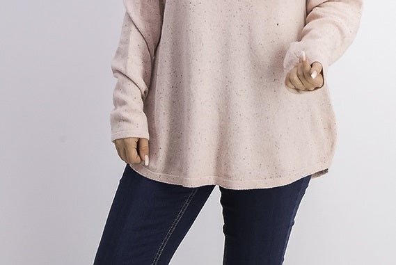 Karen Scott Women's Curved-Hem Sweater Ks Tea Rose Nep Size Extra Large