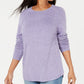 Karen Scott Women's Curved-Hem Sweater Purple Size Large