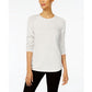 Karen Scott Women's Curved-Hem Sweater Natural Size Small